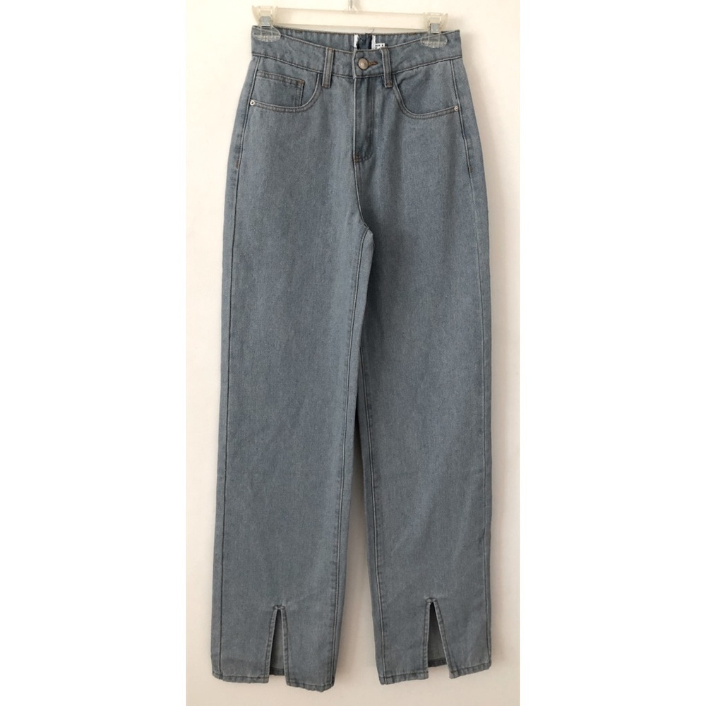 Princess Polly Rosalie Straight Leg Slit Jeans 4 - Picture 6 of 9